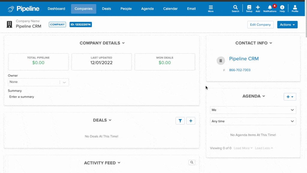 Adding calendar events on Pipeline CRM