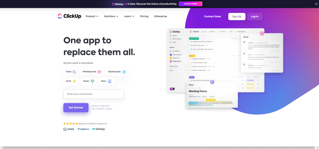 ClickUp- Best Collaborative CRM for Small Business Teams