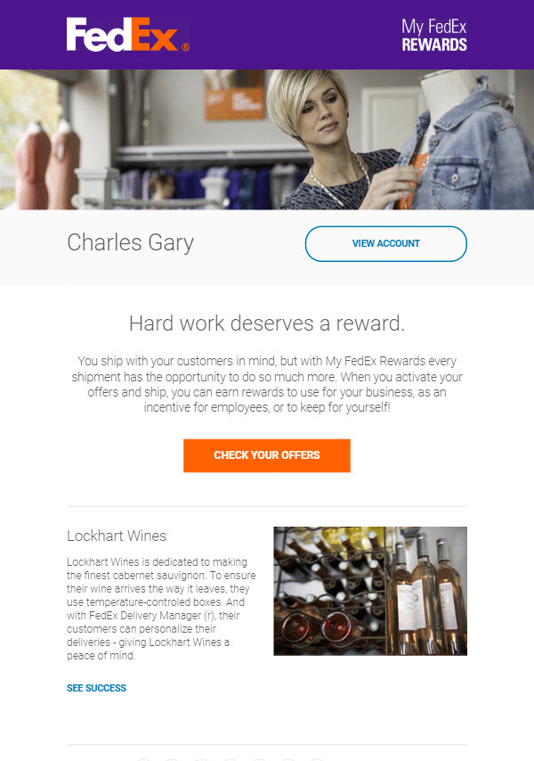 Logistics and transport email example