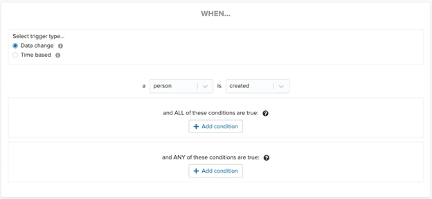 Automated workflow trigger in Pipeline CRM set to launch when a new lead is created