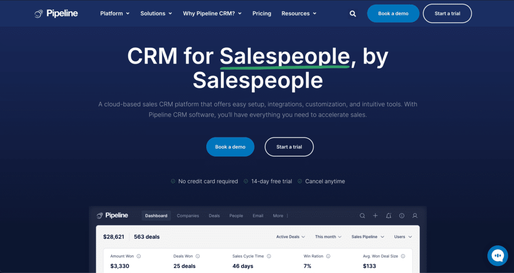 Pipeline CRM sales CRM software