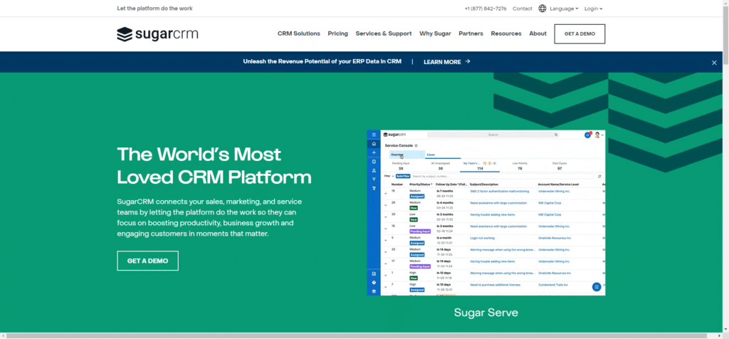 Sugar CRM- Best for Smart Manufacturing and Technology-Driven Companies