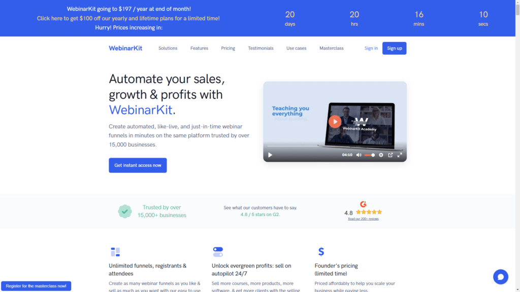 WebinarKit- Best Webinar Tool for Small-to-Medium Financial Service Providers